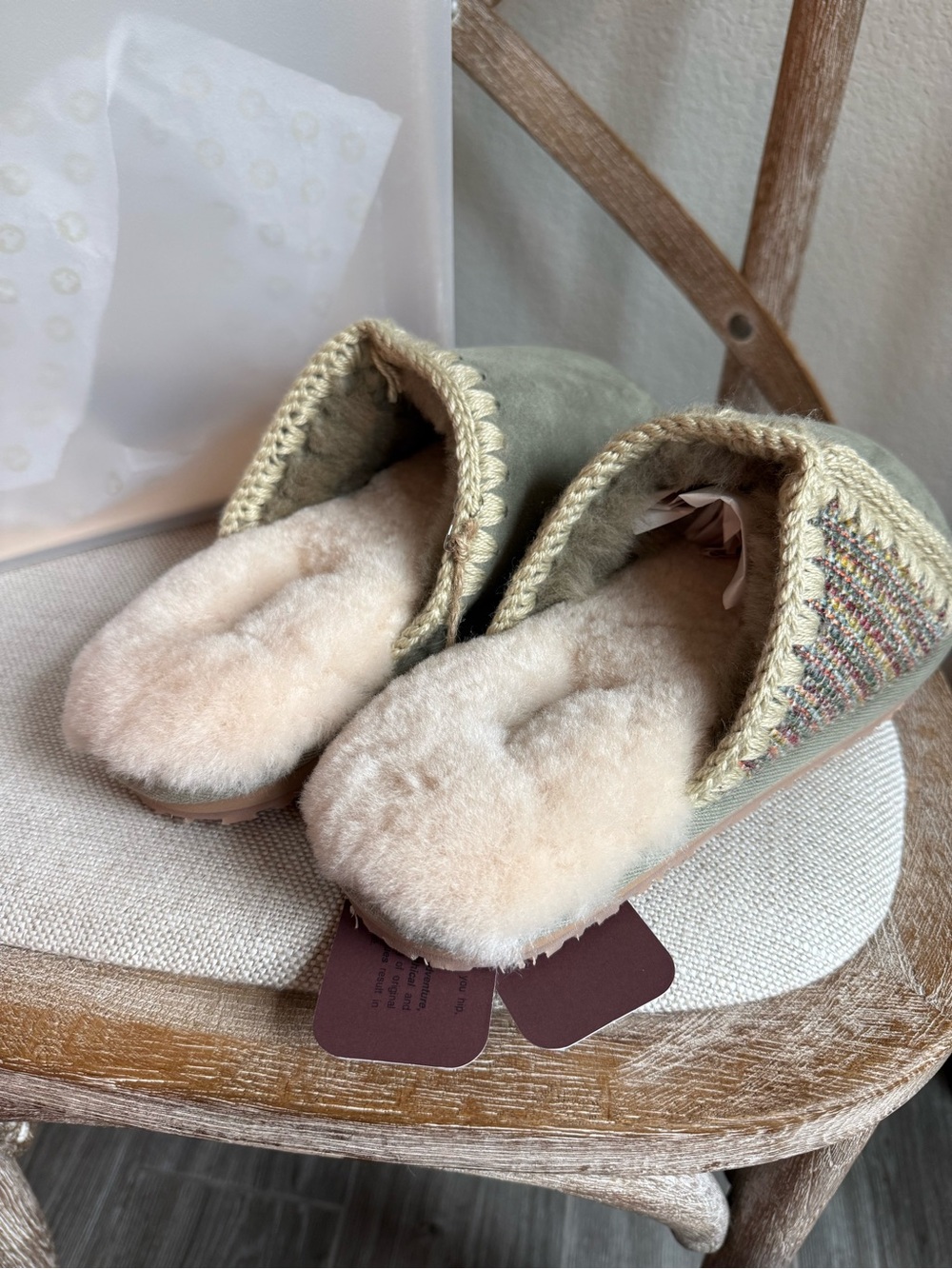 MOU Eskimo Crochet tweed Craft Slippers - Picture 4 of 8